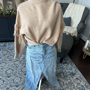 American Eagle Outfitters Tan Cowl Neck Sweater